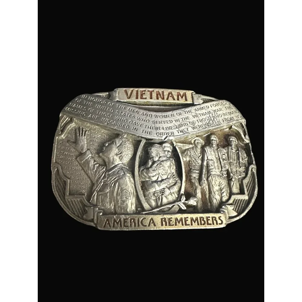 C+J inc Vietnam War Commemorative Belt Buckle Made In USA Vintage 1992